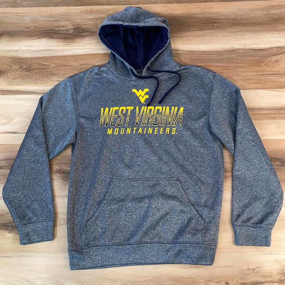 Champion West Virginia Mountaineers Hoodie Mens Pullover Gray Medium